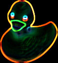 Fibsboard's Amazing mind reading neon duck